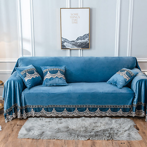 

Sofa Cover Solid Colored Applique Polyester Slipcovers