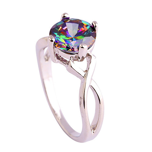 

created blue topaz 925 sterling silver plated ring for women