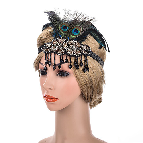 

Elegant Retro Feathers Headpiece with Feather / Crystals 1 Piece Special Occasion / Party / Evening Headpiece