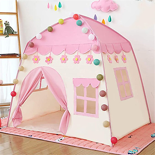 

Play Tent & Tunnel Playhouse Teepee Castle Princess Flower Foldable Convenient Polyester Gift Indoor Outdoor Party Favor Festival Fall Spring Summer 3 years Boys and Girls Pop Up Indoor/Outdoor
