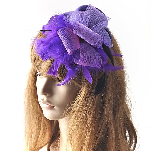 

Romantic Classic Tulle Fascinators with Feather / Flower 1 Piece Special Occasion / Party / Evening Headpiece