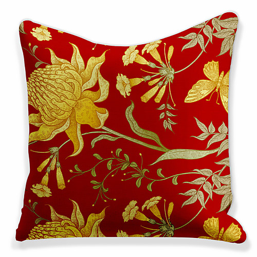 

1 Pc Floral&Plants Cushion Cover Double Side Print 45x45cm Linen for Sofa Bedroom