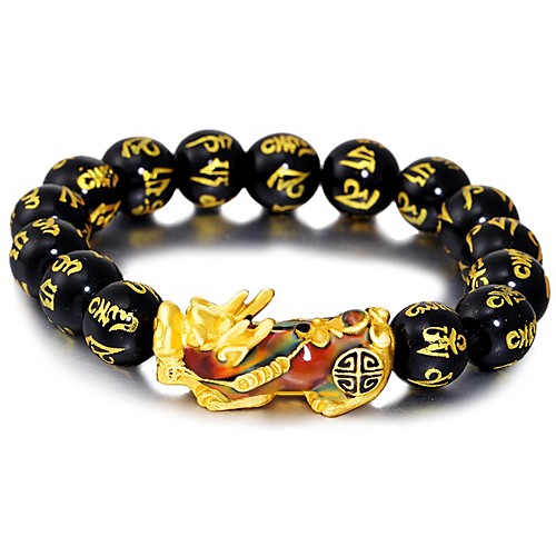

Bead Bracelet Bracelet Beads Ball Natural Stone Bracelet Jewelry Black / Red / Green For Sport Gift