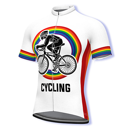 

21Grams Men's Short Sleeve Cycling Jersey Spandex White Bike Top Mountain Bike MTB Road Bike Cycling Breathable Quick Dry Sports Clothing Apparel / Athleisure