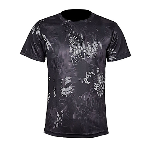 

Men's T shirt Hiking Tee shirt Military Tactical Shirt Short Sleeve Crew Neck Tee Tshirt Top Outdoor Lightweight Breathable Quick Dry Soft Autumn / Fall Spring Elastane Polyester Camo Black Yellow