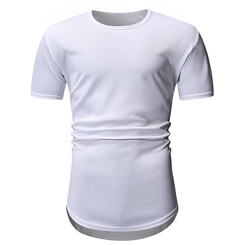 

Men's Unisex T shirt non-printing Solid Colored Plus Size Short Sleeve Daily Tops Casual Fashion White Black Wine