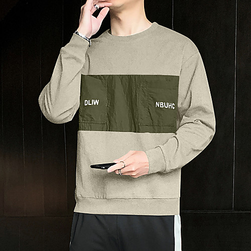 

Men's Sweatshirt Pullover Color Block Crew Neck Color Block Sport Athleisure T Shirt Long Sleeve Breathable Soft Sweat Out Comfortable Everyday Use Casual