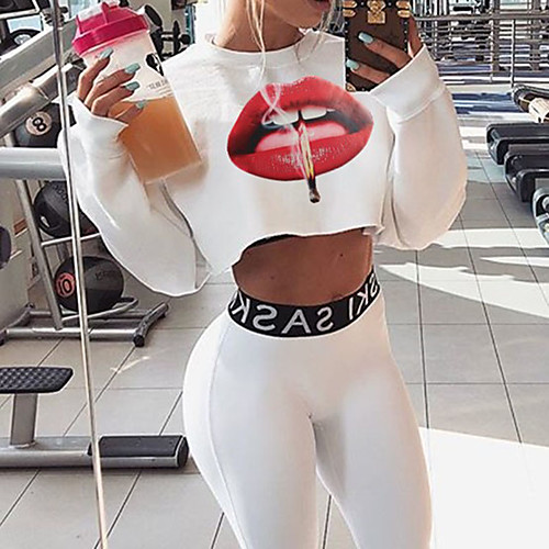 

Women's Sweatshirt Crop Top Pullover Crop Top Crew Neck Mouse Sport Athleisure Sweatshirt Top Long Sleeve Breathable Soft Comfortable Everyday Use Street Casual Daily Outdoor