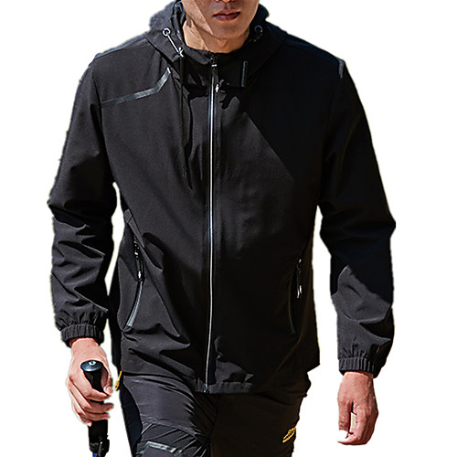 

Men's Hiking Jacket Outdoor Solid Color Waterproof Windproof Breathable Anti-tear Top Full Length Visible Zipper Fishing Climbing Camping / Hiking / Caving Dark Grey Black Army Green Dark Blue