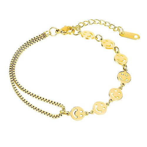 

Women's Chain Bracelet Classic Flower Fashion Titanium Steel Bracelet Jewelry Gold / Silver For Anniversary Formal Birthday Festival