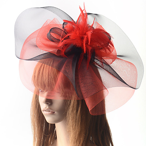 

Elegant Retro Tulle Fascinators with Feather / Flower 1 Piece Special Occasion / Party / Evening Headpiece