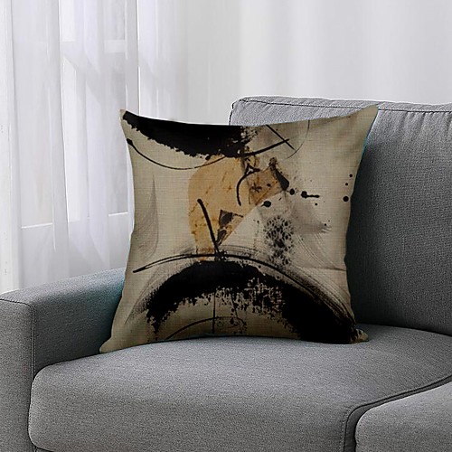 

1 Pc Splashed Cushion Cover Double Side Print 45x45cm Linen for Sofa Bedroom