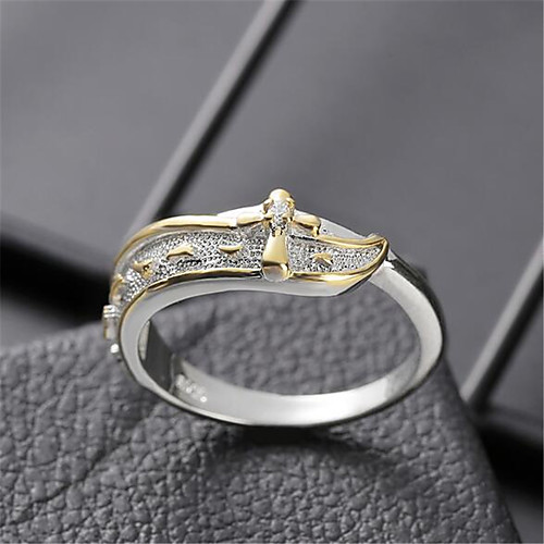 

Band Ring Geometrical Gold Copper Gold Plated Cross Precious Fashion Vintage 1pc