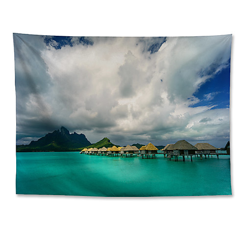 

Wall Tapestry Art Decor Blanket Curtain Hanging Home Bedroom Living Room Polyester Bora Bora landscape