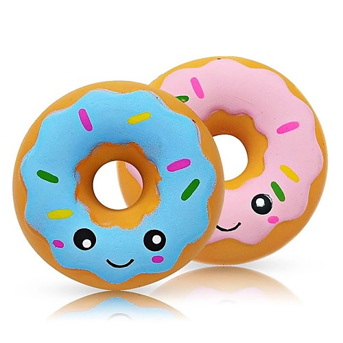 

4.1 Inches Squishies Jumbo Donut Kawaii Scented Soft Slow Rising Doughnut Squishies Stress Relief Kids Toy Gift Collection Decorative Props Blue Pink