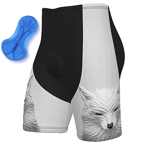 

21Grams Men's Cycling Shorts Spandex Bike Padded Shorts / Chamois Breathable Quick Dry Sports Wolf White Mountain Bike MTB Road Bike Cycling Clothing Apparel Bike Wear / Athleisure