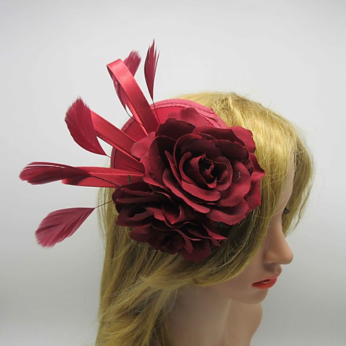 

Petals Elegant Fabric Fascinators with Feather / Floral 1 Piece Special Occasion / Party / Evening Headpiece