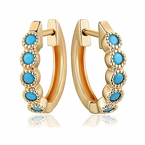 

ladygd women huggie hoop earrings gold small hoop earrings cubic zirconia hypoallergenic huggie stud hoops plated 14k gold