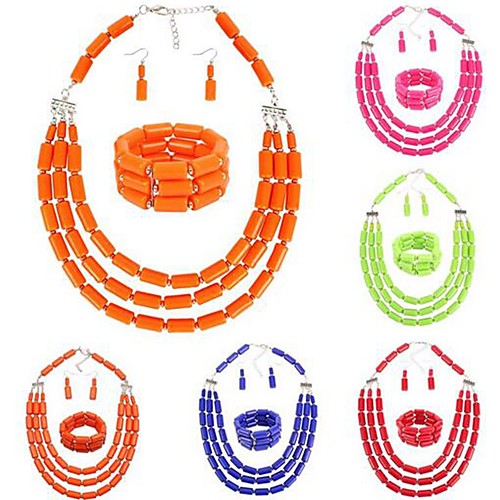 

Women's Jewelry Set Stylish Resin Earrings Jewelry Red / Orange / Green For Festival 1 set