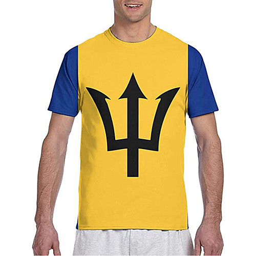 

Men's T shirt 3D Print Graphic Prints Logo Print Short Sleeve Daily Tops Classic Designer Big and Tall Yellow