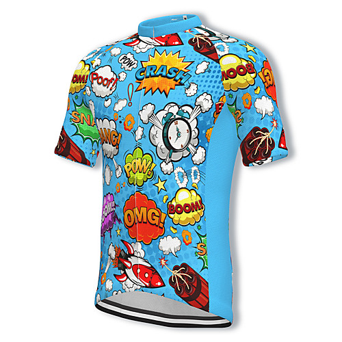 

21Grams Men's Short Sleeve Cycling Jersey Spandex Blue Bike Top Mountain Bike MTB Road Bike Cycling Breathable Quick Dry Sports Clothing Apparel / Athleisure