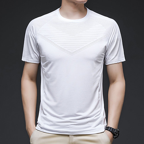 

Men's Hiking Tee shirt Tee Tshirt Outdoor Breathable Quick Dry Elastane White Black Blue