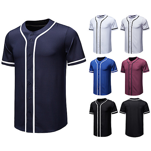 

Men's Shirt Other Prints Striped Short Sleeve Daily Tops White Black Blue