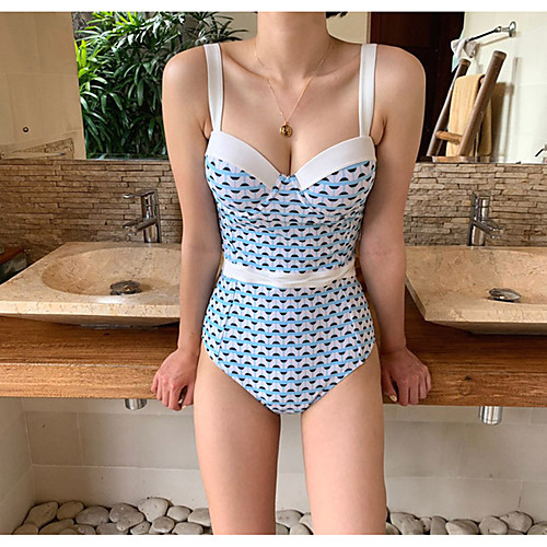 

Women's One Piece Swimsuit Padded Swimwear Bodysuit Swimwear White Coffee Breathable Quick Dry Comfortable Sleeveless - Swimming Surfing Water Sports Summer / Spandex