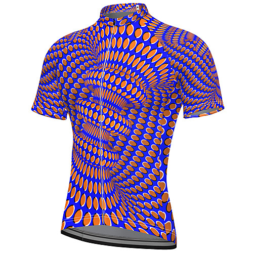

21Grams Men's Short Sleeve Cycling Jersey Spandex Blue Dot 3D Bike Top Mountain Bike MTB Road Bike Cycling Breathable Quick Dry Sports Clothing Apparel / Athleisure