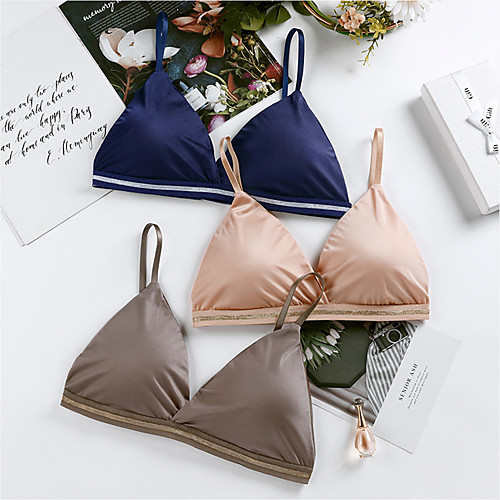 

Women's Wireless Triangle Cup Bra Fashion White Black Fuchsia