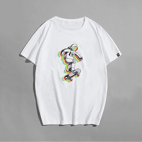 

Men's Unisex T shirt Hot Stamping Portrait Plus Size Print Short Sleeve Casual Tops 100% Cotton Basic Casual Fashion White