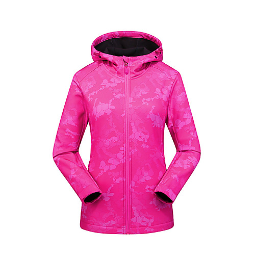 

Women's Hiking Softshell Jacket Waterproof Hiking Jacket Military Tactical Jacket Outdoor Waterproof Lightweight Windproof Breathable Jacket Hoodie Top Spandex Full Length Visible Zipper Fishing