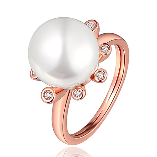 

Ring Pearl Geometrical Rose Gold Gold Plated Flower Fashion 1pc 8 / Women's