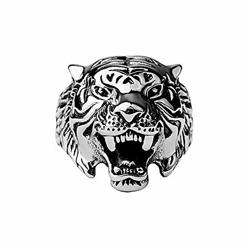 

minijewelry silver tiger rings for men animal vintage cool unique rings for men women dad boyfriend brothers gift, size 9