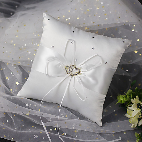 

Heart / Ribbon Tie Satin Ring Pillow All Seasons