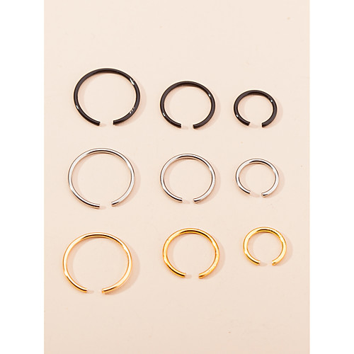 

Nose Ring / Nose Stud / Nose Piercing Simple Fashion European Women's Body Jewelry For Masquerade Beach Geometrical Titanium Steel Rainbow 9 PCS