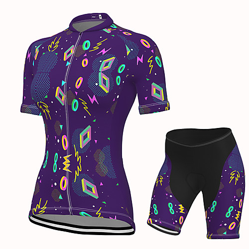 

Women's Short Sleeve Cycling Jersey with Shorts Spandex Purple Bike Breathable Quick Dry Sports Graphic Mountain Bike MTB Road Bike Cycling Clothing Apparel / Stretchy / Athletic / Athleisure