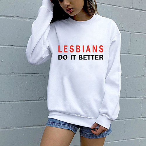 

Women's Sweatshirt Pullover Pure Color Crew Neck Letter Printed Sport Athleisure Sweatshirt Top Long Sleeve Breathable Soft Comfortable Everyday Use Street Casual Daily Outdoor