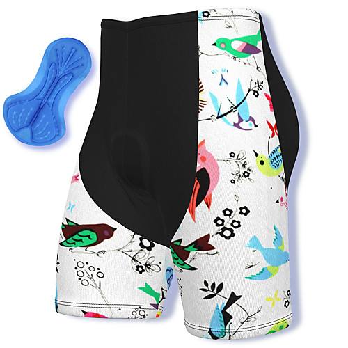 

21Grams Men's Cycling Shorts Spandex Bike Padded Shorts / Chamois Breathable Quick Dry Sports Bird White Mountain Bike MTB Road Bike Cycling Clothing Apparel Bike Wear / Athleisure