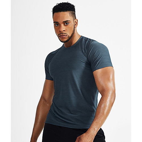 

Men's Short Sleeve Running Shirt Tee Tshirt Top Athletic Athleisure Spandex Breathable Quick Dry Moisture Wicking Fitness Gym Workout Running Training Exercise Sportswear Solid Colored Black Red