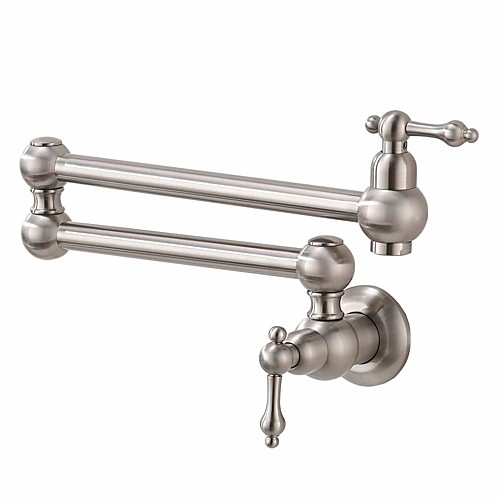 

Kitchen faucet - Two Handles One Hole Nickel Brushed Pot Filler Wall Mounted