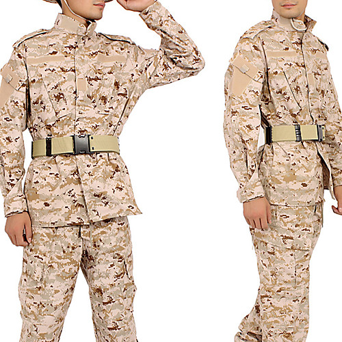 

Men's Hiking Jacket with Pants Military Tactical Jacket Long Sleeve Stand Collar Clothing Suit Outdoor Lightweight Breathable Quick Dry Sweat wicking Autumn / Fall Spring Cotton Polyester Camo