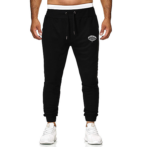 

Men's Casual / Sporty Sweatpants Outdoor Sports Daily Sports Pants Pants Graphic Full Length Drawstring Pocket Print Black Light Grey Dark Gray