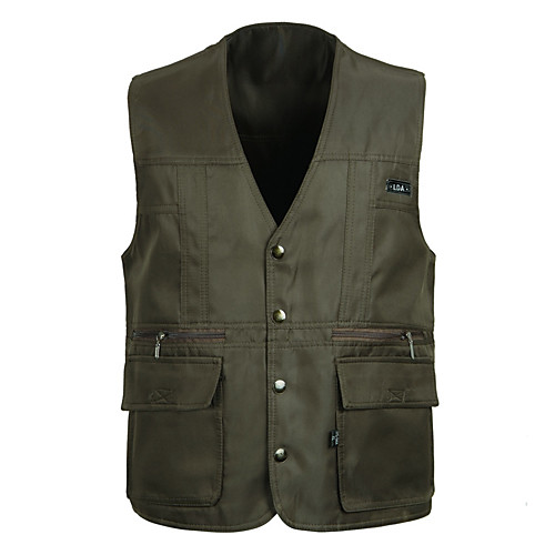 

Men's Fishing Vest Outdoor Multi-Pockets Quick Dry Lightweight Breathable Vest / Gilet Autumn / Fall Spring Fishing Photography Camping & Hiking Black Army Green Khaki / Cotton / Sleeveless