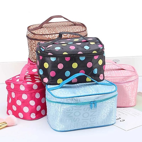 

Women Make up bag Fashion Letter Cosmetic bag organizer Square Travel Handbag Toiletry Organizer Solid High Capacity Bags Girls