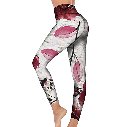 

21Grams Women's High Waist Yoga Pants Cropped Leggings Tummy Control Butt Lift Breathable White Fitness Gym Workout Running Sports Activewear High Elasticity