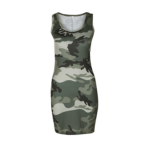 

Women's Tank Dress Classic Style U Neck Camouflage Sport Athleisure Dress Sleeveless Breathable Soft Comfortable Everyday Use Casual Daily Outdoor