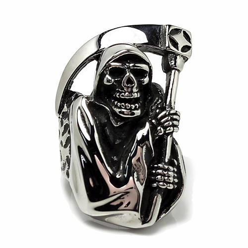 

monally mens stainless steel god of death ring punk wide size 7-15 vintage biker band rings