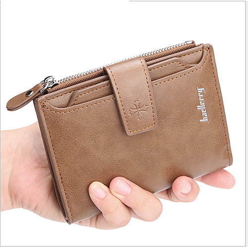 

Men's Bags PU Leather Wallet Zipper Solid Colored Daily Bag Sets Black khaki Brown