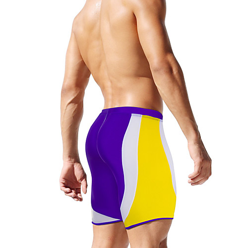 

Men's Swim Shorts Swim Trunks Elastane Board Shorts Breathable Quick Dry Swimming Surfing Water Sports Patchwork Summer